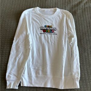 Japan Super Nintendo World Women's White Crew Neck Sweater